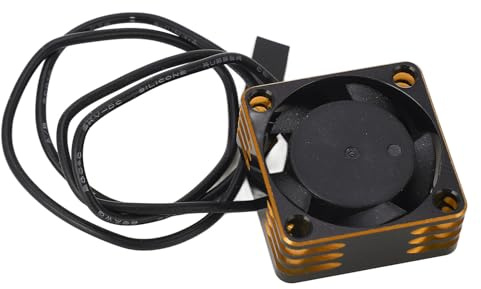 Bürstenloser Motor-ESC-Lüfter, Hochgeschwindigkeitsableitung, 25 X 25 Mm, Aluminiumlegierung, RC-Elektromotor-Lüfter, Solide Konstruktion, Universelle Passform für RC-Autos (Gold)