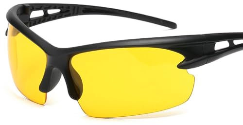 1 gafas de sol de equitación al aire libre, a prueba de polvo, resistentes al viento, gafas de sol de seguridad para actividades al aire libre, gafas deportivas amarillas