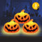Shinybox 3 Stück Halloween Kürbis Lichter, Herbstdeko Kürbis mit LED Licht, Halloween Deko Licht, Halloween Laterne Outdoor mit LED Kerze für Herbstdeko, Innen Außenlaterne Halloween Dekorationen