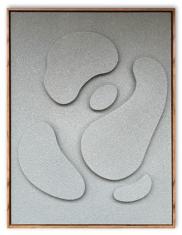 Permaplants Reliefgemälde Wabi Sabi Art of Gips, Wandkunst (Grau, 61 x 81 cm)