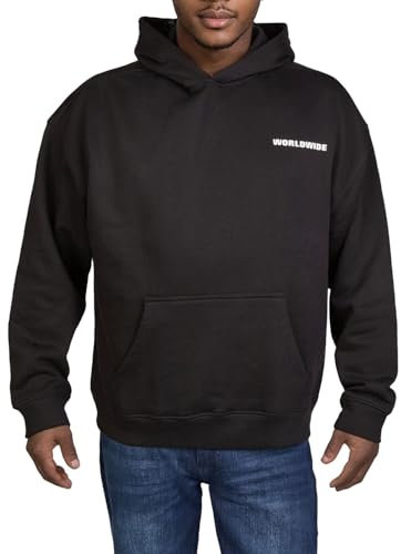 riverso Hoodie Herren Oversize mit Backprint RIVDave Kapuzenpullover Pullover, Größe:XXL, Farbe:Black