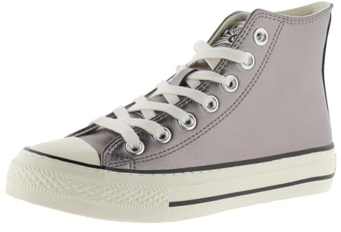 victoria Botín Tribu Efecto Piel Metalizada & Sello Retro & Suela Acabado Brillo 1057106 para Mujer Plata 38