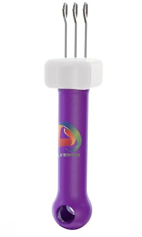 3-in-1 Latch Hook Cord Knitting Tool - Crochet & Binding-Off, Purple