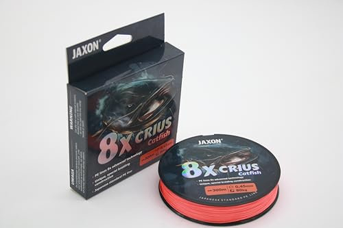 Geflochtene Schnur Jaxon Crius Catfish 8X 300m orange Welschnur Waller (0,45mm / 80kg)