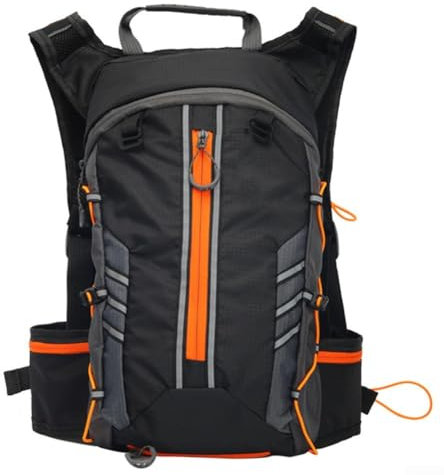 Outdoor Running Sport Rucksack, geräumig und Design, reflektierende Streifen, Schwarz/Orange (orangefarbener Rucksack)