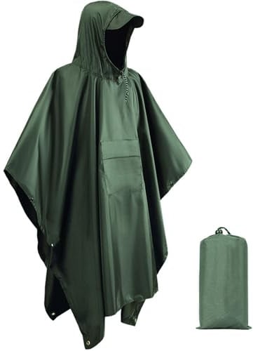 Senston Leichter Wasserdichter Regenponcho Für Damen Herren Wandern Angeln | 210T Polyester PU-Beschichtung, Wasserdicht, Wiederverwendbar, Leicht Langlebig, Mit Tasche, Multifunktional, Wandern Angeln