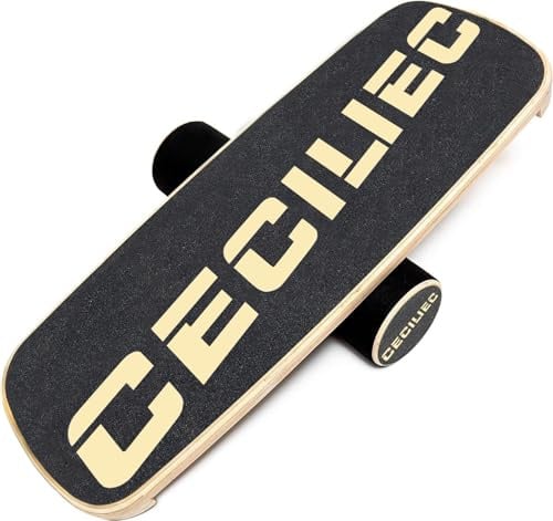 Balance Board Trainer, Holz Balance Board mit Rolle, Rollbrett für Übungen, athletisches Training und Boardsport, lustiges Trainingsgerät für Balance, Stabilität und Verbesserung der Rumpfmuskulatur