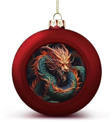 Weihnachtsbaumschmuck, chinesischer Drache, Weihnachtskugel-Dekorationsset, Weihnachtsbaumschmuck für Feiertagsdekoration