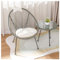 Rattanstuhl-Set mit weichem Kissen, ideal für Terrasse und Garten im Freien (grau, 1 Stuhl + Tisch)