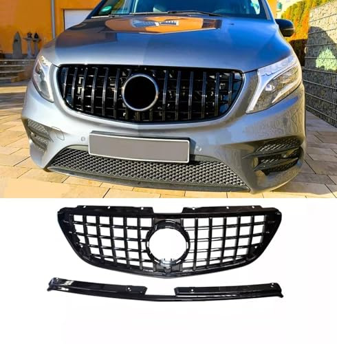 For Auto Perfectionists UK Front Panamericana GT GTR Grill Compatible With Mercedes Vito W447 2014-2019 ABS Gloss Black