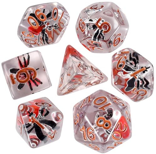 Dadi Dungeons and dragons Magia D20 I dadi da gioco Dungeons ti mostrano un affascinante mondo di ambra zanzara, sembra una zanzara intrappolata in ambra.