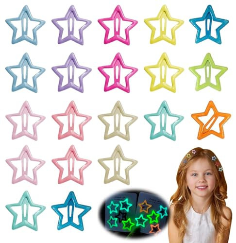 20 Pezzi Fermagli per Capelli Stella Colorato Mollette per Capelli Stella Clip per Capelli di Metallo a Forma di Stella Accessori Capelli per Ragazze Donna,Fermagli per Capelli a Forma di Stella