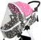 Mosquitera protectora para carro de bebé, elegante bordado de flores, funda de protección para cochecitos de bebé, fácil de instalar y lavar