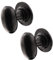 EAI Black Iron Door Knobs - 1 Pair of Cast Iron Antique Oval Mortice Knobs