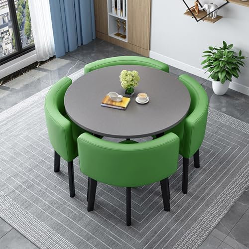 Esstisch Set mit Stühlen, moderner Konferenztisch aus Holz und 4 Stühlen für Wohnzimmer und Esszimmer