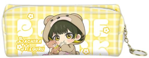 FEIDIAO Blau Lock Bleistift Fall Niedlich Anime Figur Stift Fall Schule Große Kapazität Stift Tasche Tragbare PU Kosmetik Beutel (C)