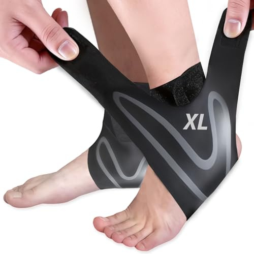 CharmChic 2 Stück Sprunggelenkbandage, Knöchelbandage für Männer & Frauen, Einstellbares Bandage Fußgelenk, Flexible & Breathable, Fußbandage für Sport wie Fußball, Fitness oder Laufen, XL