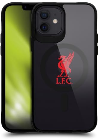 Liverpool FC LFC Liverbird Logo Icon Black Shockproof Bumper Case [Military Grade Protection] Compatible with Apple iPhone 12 / iPhone 12 Pro and Compatible with MagSafe