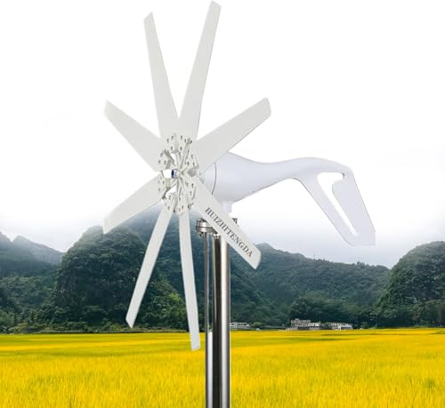 HUIZHITENGDA 10.000W Geräuschloses 8-Blatt-Haushalts-Magnet-Schwebeturbinen-Kit, 12V-220V Vertikale Windturbine mit Controller für Zuhause und Gartenbeleuchtung,48v