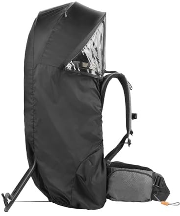 Babymoov Housse de Pluie Intégrale pour Porte Bébé Randonnée Moov & Hike – Protection de la Tête aux Pieds - Nylon Résistant - Fenêtres Modulables pour Aération - Compacte