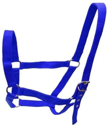 ianufu Cattle Halter Horse Halter Portable PP Webbing Wear Resistant for Pasture Contest Practice Farm Sports Groundwork Supply for Gentle Control Calves During Grooming(Blue)