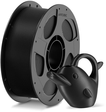 ANYCUBIC PETG-CF Filament 1.75 mm, PETG Carbon Fiber 1KG Schwarz | Edle Satin-Oberfläche, kaschiert Druckschichten, Stoßfest, Wasserbeständig, Wetterfest