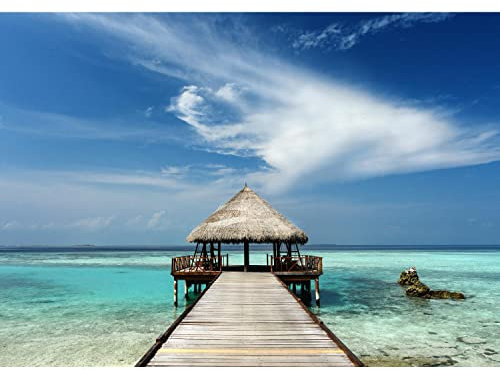 Runa Art Papier peint intissé Mural Mer des Caraïbes Moderne Toison Salon Chambre à Coucherr Salle - Tableaux Muraux Tapisserie Photo - bleu 9148010a