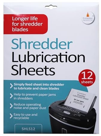Cathedral Products 12 Stück Aktenvernichter-Schmierblätter – tolle Alternative zu unordentlichem Öl