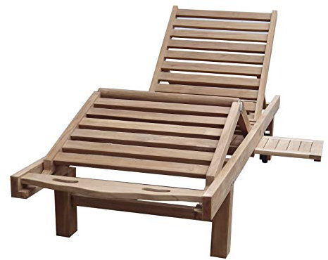 Beho Natürlich gut in Holz Rolliege 2946 Ergo mit Rädern 200x65x33+ cm Teakholz Selected Kernholz unbehandelt zusammengebaut