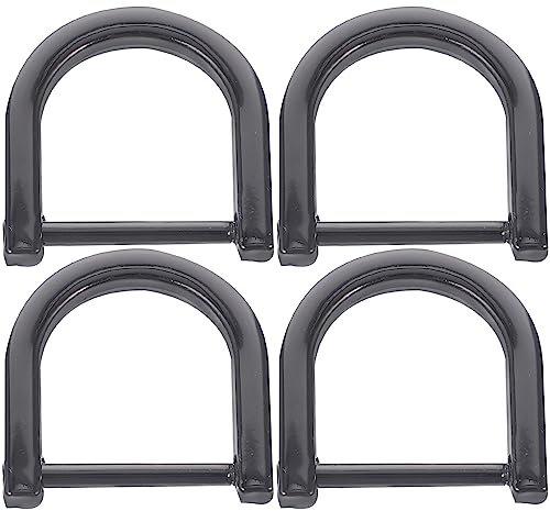 Artibetter d-ringe schraube in schäkel hufeisen u form d ring diy leder handwerk geldbörse schlüsselbund zubehör für gurt 4 stücke (Grey)