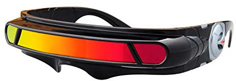 LYXMY Kreative Futuristische Brille für Herren, mit Aufbewahrungsbox, für Futuristisches Kostüm, lustige Party, Strand Gather Gr. One size, rot
