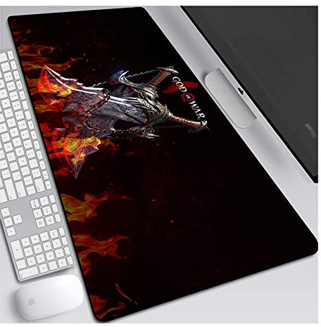 ITBT God of War Tappetino per XXL Mouse da Gioco - Gaming Mousepad Extra Grande 900 x 400mm - Pad 3mm con Base in Gomma Antiscivolo - Spessore 3mm Anime Tappetino Mouse, B