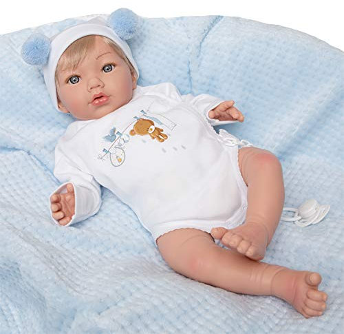 MARÍA JESÚS Reborn Baby Silikon Vinyl Reborn Puppe 2kg und Head Drop Effekt Reborn Baby Junge dekoriert mit Rötungen Falten Lebensechte babypuppen Reborn Babys Reborn Babypuppen