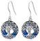 Boucles d'oreilles arbre de vie pour femmes en argent sterling noeud celtique cristal Dangle boucles d'oreilles, cadeaux de boucle d'oreille arbre généalogique hypoallergénique pour les femmes