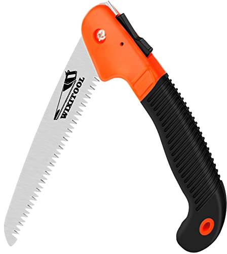Folding Hand Saw, Pruning Saws for Trimming Gardening Camping Hiking PVC Bone Cutting Wood, Held Design Portable Survival Foldable Jab Saw with Rugged Blade(7) Ergonomic Non-Slip Handle Security Lock