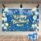 Geburtstags Dekorationen, Gold und Blau Hintergrund Geburtstag Mann und Frau, Happy Birthday Geburtstagsbanner Poster, Geburtstagsdeko Mann Fotohintergrund Banner Geburtstag Party Deko