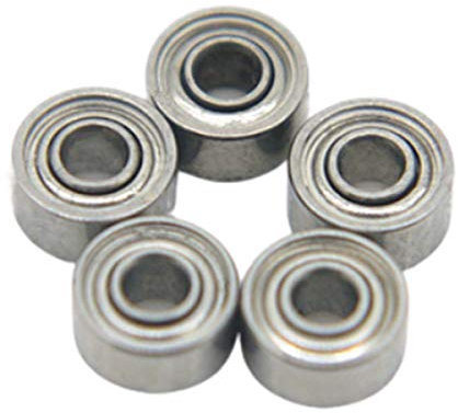 Unifizz Eisenabdeckung, Kugellager, Rillenkugellager, 687ZZ, 7 x 14 x 4 mm, Z1, vorgeschmierte Kugellager für Räder, Elektromotor-Anwendungen, Lagerstahl, silberfarben, 5 Stück