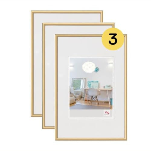 Walther Design Cadre photo Or 15 x 20 cm 3 pack, New Lifestyle cadre en plastique KV520G3