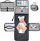 Baby Dyoli Cambiador Bebé Portátil e Impermeable XL - Este cambiador de pañales es un bolso desmontable que incluye 6 bolsillos, un dispensador de toallitas y un cómodo cojín para la cabeza del bebé.