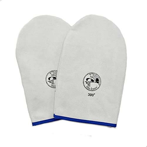Guanti da forno manopola senza pollice da 15 cm professionali in pelle da 300°C