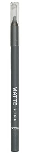 GOSH Matte Eyeliner in intensivem Schwarz I cremig weiche Textur für einfaches Auftragen I hohe Deckkraft, ideal für Smokey Eyes I perfekt zu Maskara I vegan & parfümfrei I 017 Classic Grey