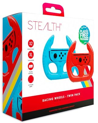 STEALTH Red & Blue Joy-Con Racing Wheels Compatible with Nintendo Switch Twin Pack