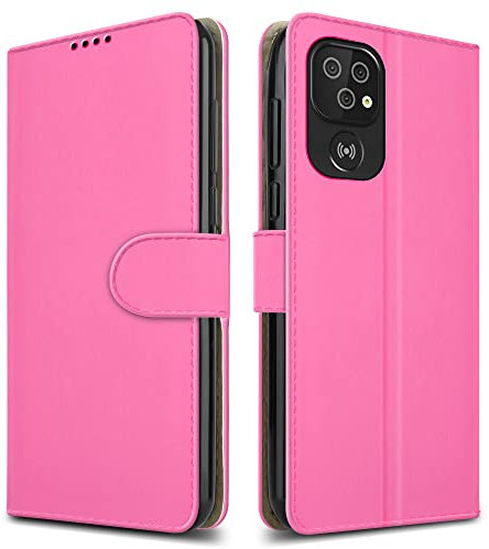 For Doro 8100 Leather Phone Case, Magnetic Closure Full Protection Book Folio Design, Wallet Case Cover [Card Slots] and [Kickstand] For Doro 8100 - Pink