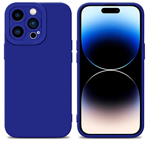 Cadorabo Hülle kompatibel mit Apple iPhone 14 PRO Schutzhülle TPU Silikon Case Liquid Design mit Kameraschutz Slim Kratzfest Weiche Gummi mit Rundumschutz Case Hülle für iPhone 14 PRO in Blau
