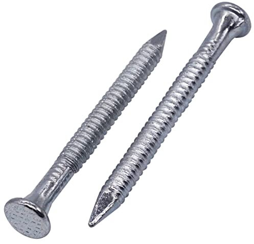 SKIR'CO (150 pcs) Steel 4.0 x 50 mm Annular Ring Shank Nails, Zinc Plated Steel Nails