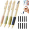 Retractable Fountain Pen, 4 Pcs Cloud Grip Brush Title Pen Super SoftRefillable Fountain Pen Press Type Refillable Ink Writing Pen for Writing, Painting, Drawing, School (Pen+10PCS Black Refills)
