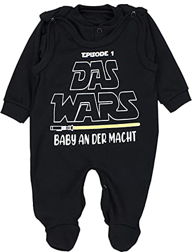 TupTam Unisex Baby Strampler Set Spruch Mamas & Papas Schatz, Farbe: Schwarz - DAS WARS, Größe: 56