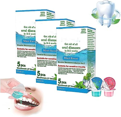 3 Box Gelee-Becher Mundspülung zur Wiederherstellung von Zähnen und Mund zur Gesundheit, Jelly Cup Mundspülung zur Bekämpfung von schlechtem Atem und Zahnstein