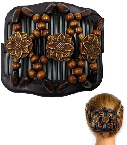 Pince A Cheveux Magique, Peigne Magique Cheveux, Peigne Extensible, Magic Hair Comb, Clip Peigne, Barettes Cheveux Femme, Peigne De Cheveux Extensible Magique, Peigne Extensible Cheveux, Marron
