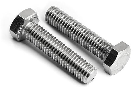 Vis à Tête Hexagonale M8 x 35mm Boulons en Acier Inoxydable 304 (A2), à Filetage Métrique Complet, 15 Pièces